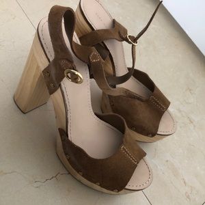 Wood and leather heels